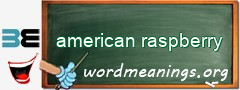 WordMeaning blackboard for american raspberry